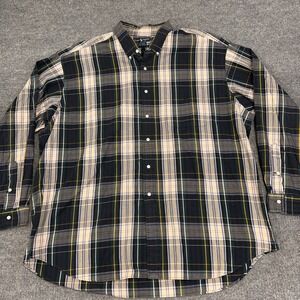 Vintage Ralph Lauren Big Shirt Men 2XL Plaid Pocket Oversized Preppy Button Down